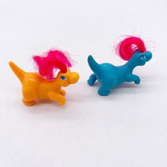 Darlin' Dinos Your True Dinosaur Friend 1992 Mini Figures Lot 2 Orange Blue 2” - Picture 6 of 8